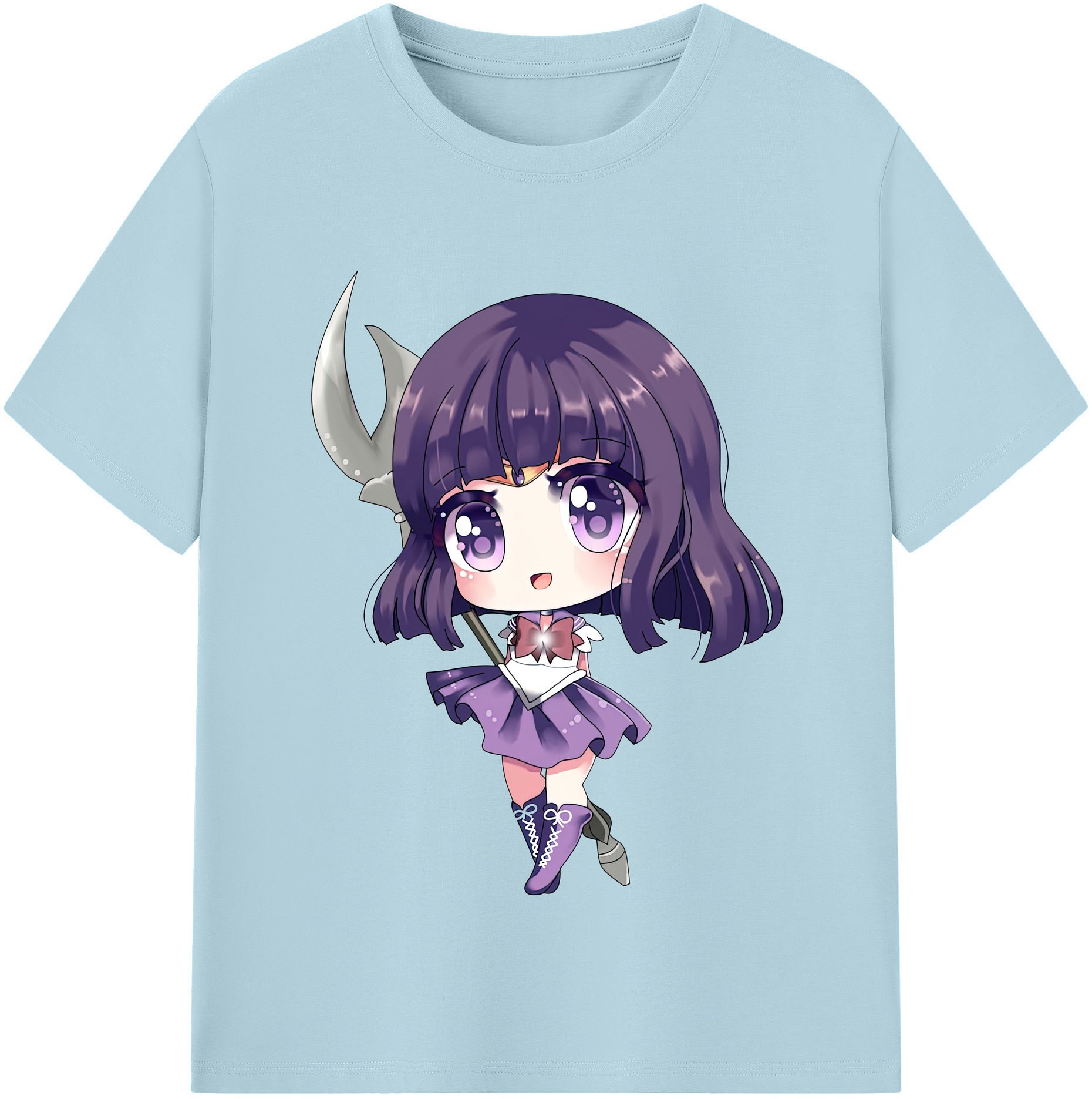 （画像用） 美少女戦士セーラームーン 土萠ほたる Sailor Moon Tomoe Hotaru （セーラーサターン；Sailor Saturn） 綿100％半袖Tシャツ（フロントプリント）